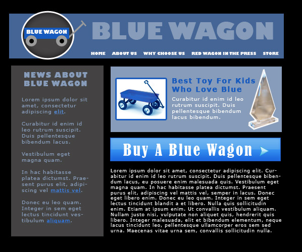 blue wagon company-focused site